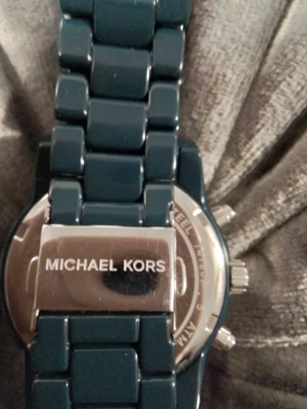 Michael Kors Navy Blue Crystal Accent Chronograph Watch